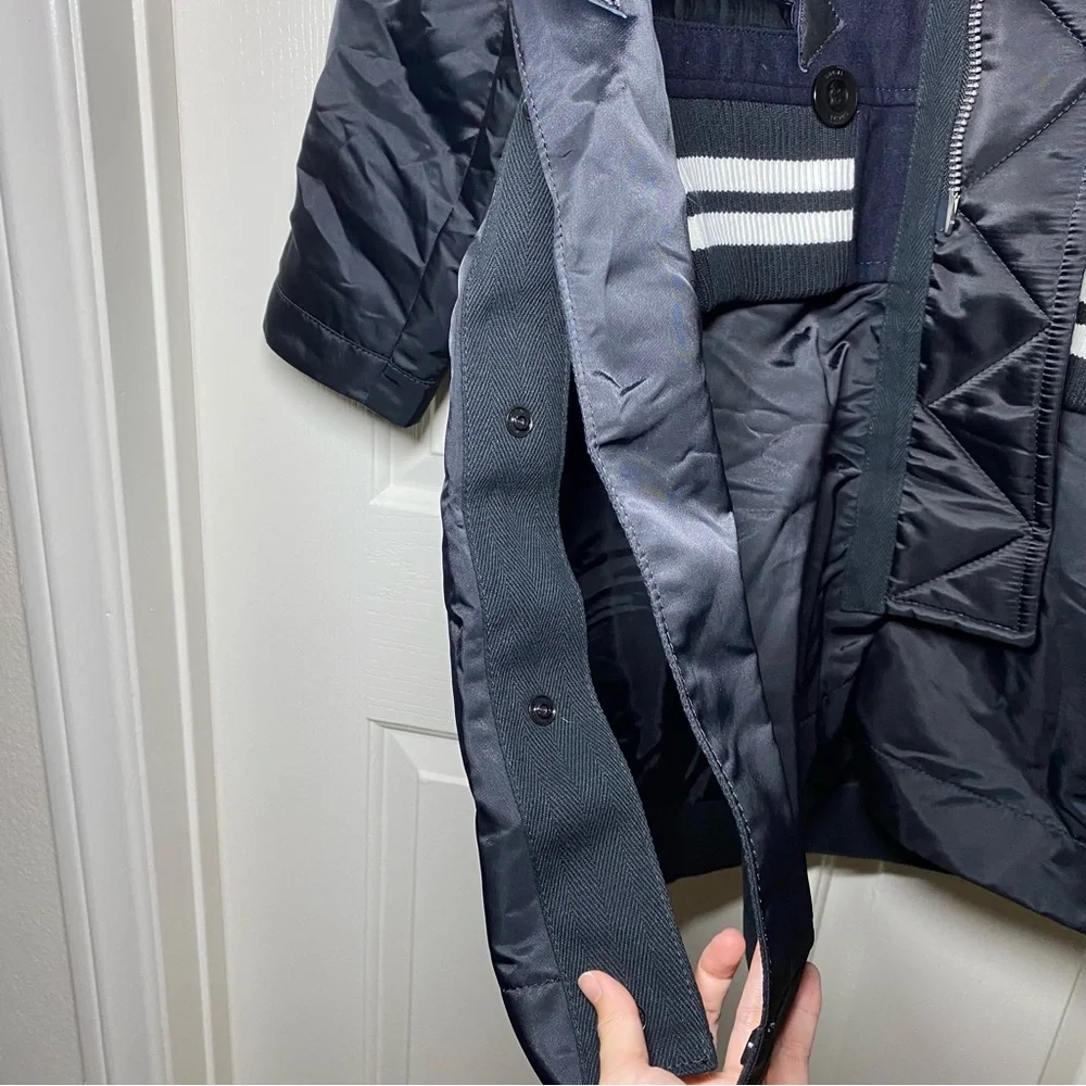 Sacai 21AW Switched Docking Bomber Coat Wool Nylon 21-02622M Men’s Size 1 Small
